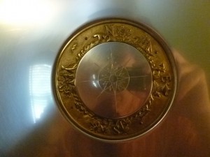 Kensington Compass Platter, brass detail.