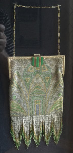 Stunning  French Steel Bead Art Deco Handbag