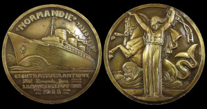 Jean Vernon bronze medallion for the maiden voyage.