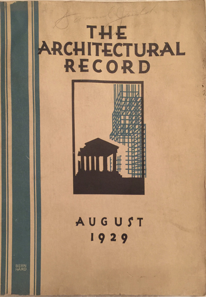 Architectural Record, August 1929 - Cover