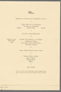 Airlines Terminal Dedication Dinner - Menu.