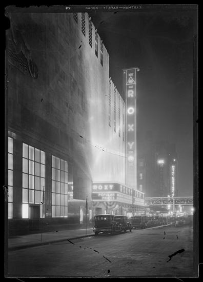 Night time view of the R-K-O Roxy. January 3, 1933.